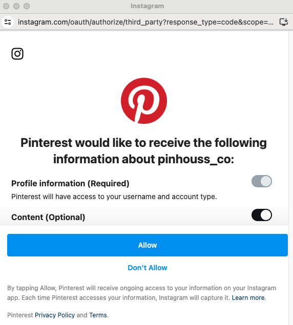 Autopost from Instagram to Pinterest